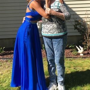 Cobalt or electric blue prom dress